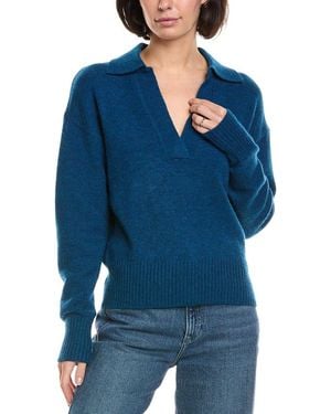 Elan Wool-Blend Polo Jumper - Blue