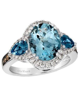 Le Vian 14K 5.20 Ct. Tw. Diamond & Topaz Cocktail Ring - Blue