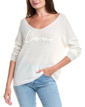 Elan Embroidered Love Jumper - White