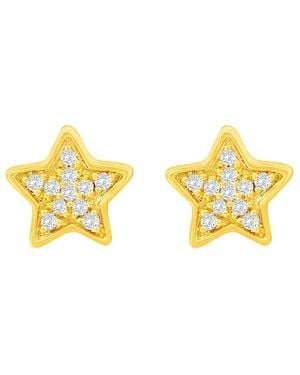 Suzy Levian 14k 0.06 Ct. Tw. Diamond Star Studs - Yellow