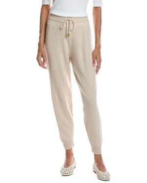 Brodie Cashmere Lucy Cable Cashmere Jogger - Natural