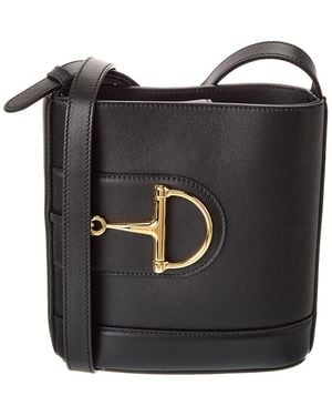 Gucci 73 Small Leather Bucket Bag - Black