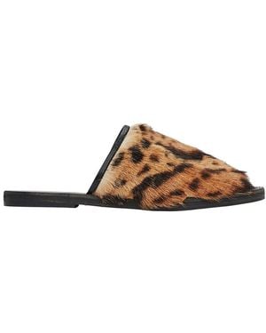 Frēda Salvador Pure Leather & Haircalf Sandal - Brown