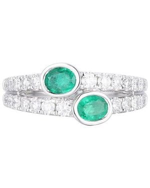 Gregg Ruth 14K 1.22 Ct. Tw. Diamond & Emerald Ring - Blue