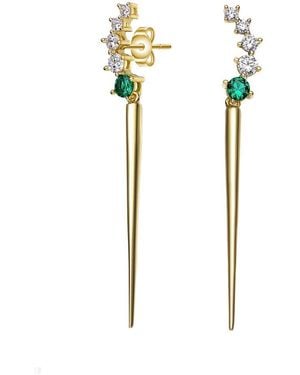 Genevive Jewelry 14k Over Silver Cz Earrings - White