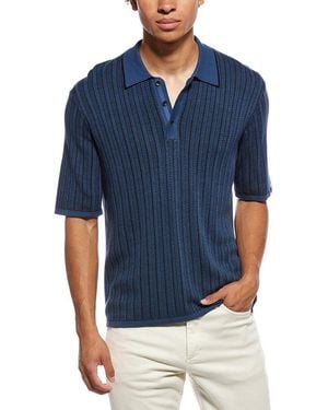 Rag & Bone Harvey Garment Dye Polo Shirt - Blue