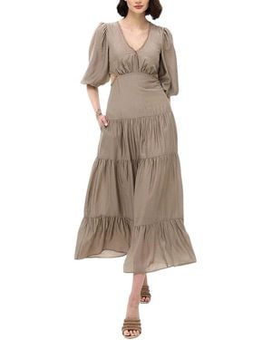BGL Silk-Blend Midi Dress - Natural