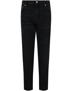 McQueen Graffiti Denim Jeans - Black