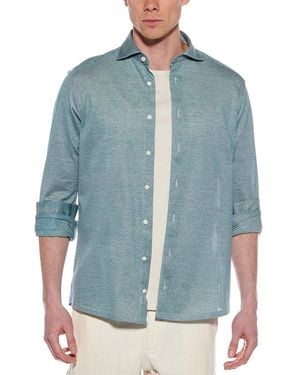 Eton Contemporary Fit Oxford Pique Shirt - Blue