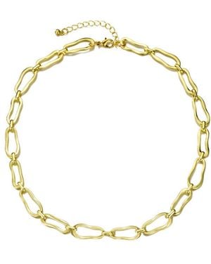 Adornia Plated Organic Link Necklace - Metallic