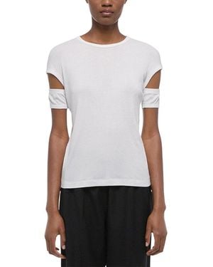 Helmut Lang Slash Shrunken Tee - White