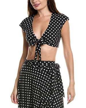 Commando Classic Wrap Cover-Up Crop Top - Black