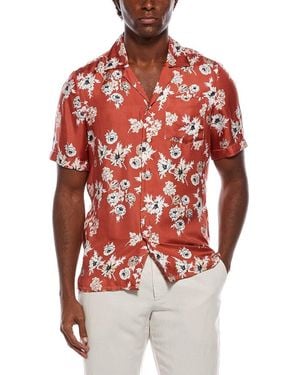 Isaia Silk Sport Shirt - Red