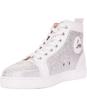 Christian Louboutin Leather Louis Strass Trainer (Authentic Pre-Loved) - Natural