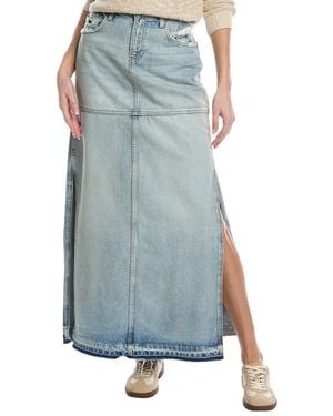 RE/DONE Mid-Rise Split Skirt - Blue