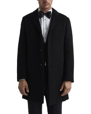 Reiss Gable Wool Overcoat - Black