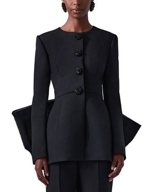 Carolina Herrera Wool-Blend Collarless Jacket - Black