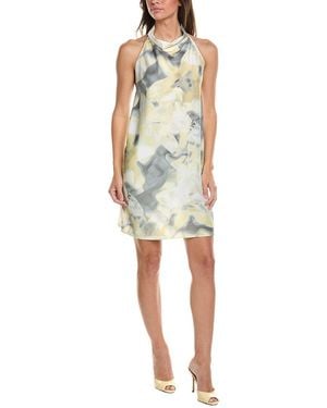 Kenneth Cole Cowled Mock Neck Short Dress - Yellow