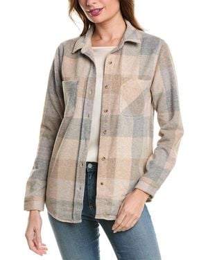 Beach Lunch Lounge Button Front Shirt Jacket - Natural