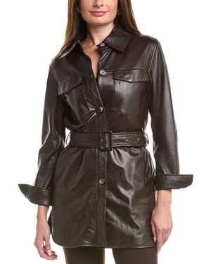 Tahari Liv Leather Jacket - Black