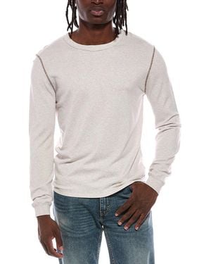 Autumn Cashmere Crewneck Colour Coverstitch Jumper - Grey