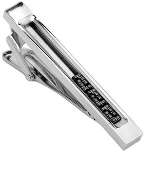 Hickey Freeman Rhodium Plated Movable Puzzle Piece Tie Bar - Metallic