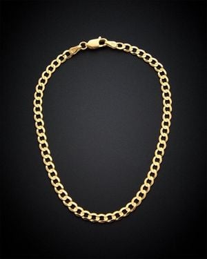 Italian Gold 14k Miami Curb Chain Bracelet - Black