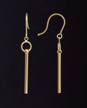 Italian Gold Fremada 14k Tube Dangle Earrings - Blue