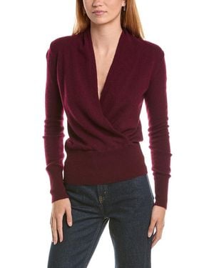 Sofiacashmere Modern Faux Wrap Cashmere Sweater - Red