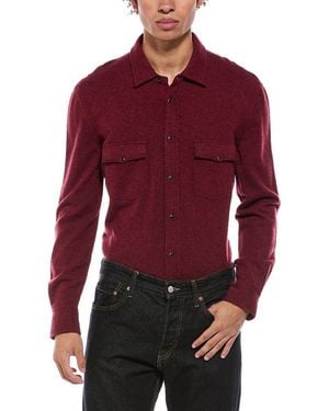 Brunello Cucinelli Wool, Cashmere, & Silk-Blend Shirt - Red