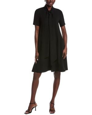 Lafayette 148 New York Scarf Collar Shift Dress - Black