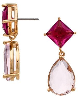Rivka Friedman 18K Plated 10Mm Pearl Cz Dangle Earrings - Pink