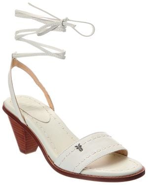 Frye Estelle Ankle Tie Leather Sandal - White