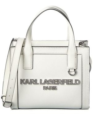 Karl Lagerfeld Nouveau Small Leather Tote - White