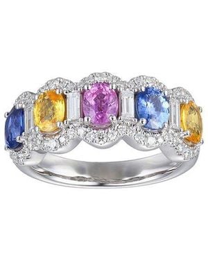 Gregg Ruth 14K 2.86 Ct. Tw. Diamond & Multi Sapphire Ring - Blue
