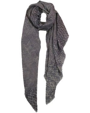 Blue Pacific Tissue Solid Print Cashmere-blend Scarf - Gray