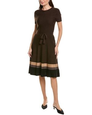 Ellen Tracy Belted Dress - Brown