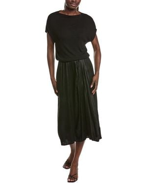 Michael Stars Siobhan Twist Front 2-In-1 Midi Dress - Black