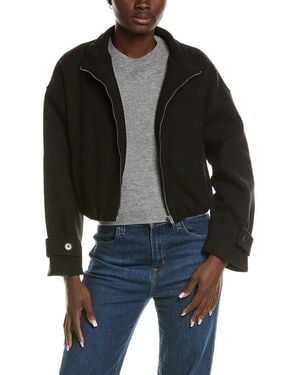 Marion Elastic Hem Drop Shoulder Jacket - Black