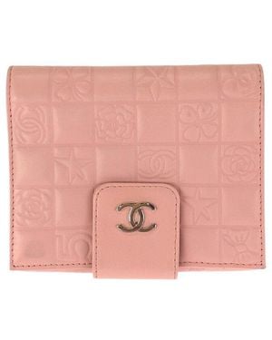 CHANEL Vintage Icon Lambskin Compact Wallet (authentic Pre-loved) - Pink