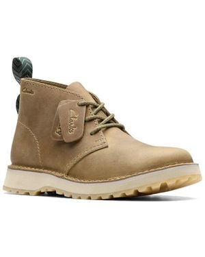Clarks Solsbury Leather Boot - Natural