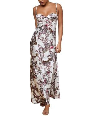 L'Agence Sayla Bias Cut Silk Maxi Dress - White
