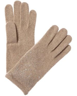 Portolano Sequins Cashmere Gloves - Natural