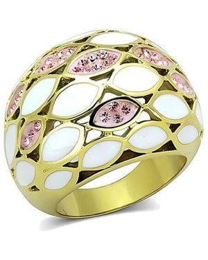 Alamode Jewelry Plated Stainless Steel Ring - Metallic