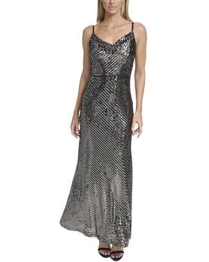 Vince Camuto Embellished Sleeveless Maxi Dress - Gray