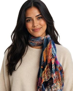 Blue Pacific Italian Handbags Silk-Blend Neckerchief - Black