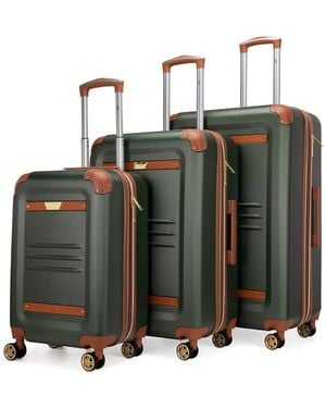 Vintage 19v69 Italia 3pc Expandable Retro Luggage Set - Green
