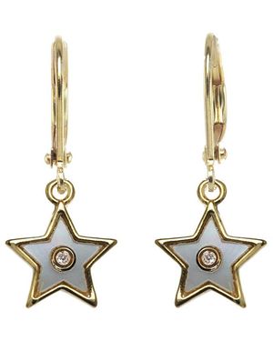 Rachel Reinhardt Jewelry Gold Filled Cz & Enamel Star Earrings - Metallic