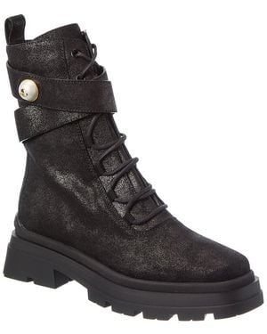 Jimmy Choo Noemi 45 Shimmer Suede Bootie - Black