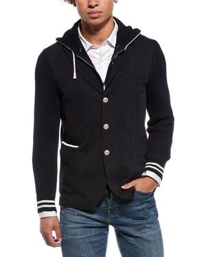 Eleventy English Rib Bib Jacket - Blue